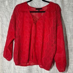 Anthropologie Sanctuary Red
Broderie (Eyelet) Blouse | Size Medium
